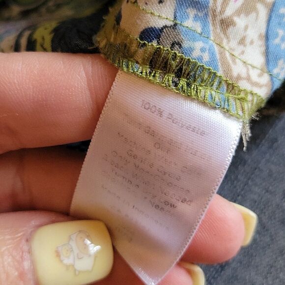 Talbots Petites satin paisley top, cap sleeves - Picture 8 of 8